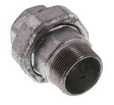 Rp 1 1/2'' x R 1 1/2'' F/M Verzinktes Gusseisen Doppelnippel 3-teilig mit konischer Abdichtung 25 Bar