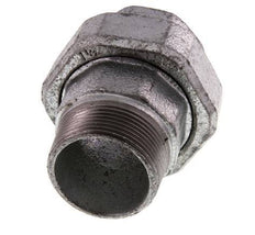 Rp 1 1/2'' x R 1 1/2'' F/M Verzinktes Gusseisen Doppelnippel 3-teilig mit konischer Abdichtung 25 Bar