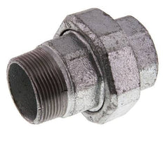 Rp 1 1/2'' x R 1 1/2'' F/M Verzinktes Gusseisen Doppelnippel 3-teilig mit konischer Abdichtung 25 Bar