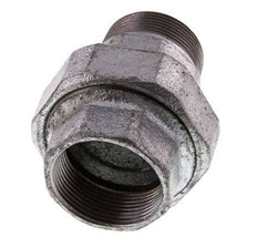 Rp 1 1/2'' x R 1 1/2'' F/M Verzinktes Gusseisen Doppelnippel 3-teilig mit konischer Abdichtung 25 Bar