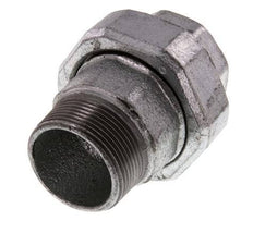 Rp 1 1/2'' x R 1 1/2'' F/M Verzinkter Guss Doppelnippel 3-teilig mit Flachdichtung 25 bar