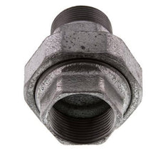 Rp 1 1/4'' x R 1 1/4'' F/M Verzinktes Gusseisen Doppelnippel 3-teilig mit konischer Abdichtung 25 Bar