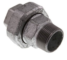Rp 1 1/4'' x R 1 1/4'' F/M Verzinktes Gusseisen Doppelnippel 3-teilig mit konischer Abdichtung 25 Bar
