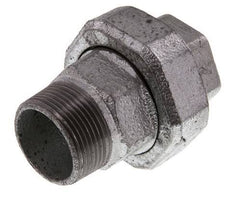 Rp 1 1/4'' x R 1 1/4'' F/M Verzinktes Gusseisen Doppelnippel 3-teilig mit konischer Abdichtung 25 Bar