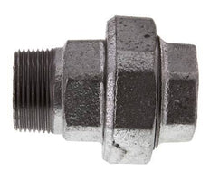 Rp 1 1/4'' x R 1 1/4'' F/M Verzinktes Gusseisen Doppelnippel 3-teilig mit konischer Abdichtung 25 Bar