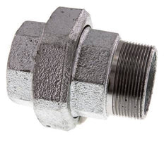 Rp 2'' x R 2'' F/M Verzinktes Gusseisen Doppelnippel 3-teilig mit konischer Abdichtung 25 Bar