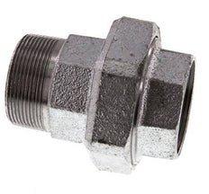 Rp 2'' x R 2'' F/M Verzinktes Gusseisen Doppelnippel 3-teilig mit konischer Abdichtung 25 Bar