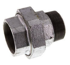 Rp 2'' x R 2'' F/M Verzinktes Gusseisen Doppelnippel 3-teilig mit Flachdichtung 25 Bar