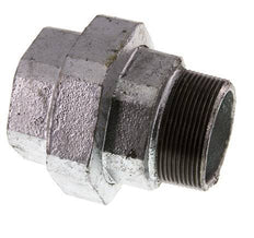 Rp 2'' x R 2'' F/M Verzinktes Gusseisen Doppelnippel 3-teilig mit Flachdichtung 25 Bar