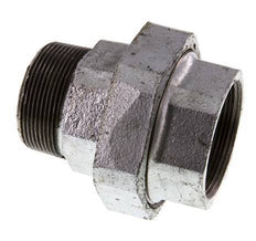 Rp 2'' x R 2'' F/M Verzinktes Gusseisen Doppelnippel 3-teilig mit Flachdichtung 25 Bar