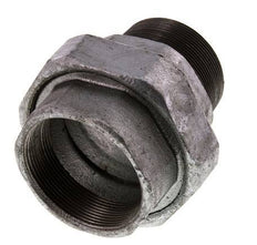 Rp 2 1/2'' x R 2 1/2'' F/M Verzinkter Guss Doppelnippel 3-teilig mit Flachdichtung 25 bar
