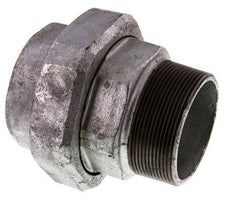 Rp 2 1/2'' x R 2 1/2'' F/M Verzinkter Guss Doppelnippel 3-teilig mit Flachdichtung 25 bar