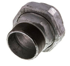 Rp 2 1/2'' x R 2 1/2'' F/M Verzinkter Guss Doppelnippel 3-teilig mit Flachdichtung 25 bar