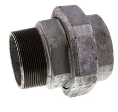 Rp 2 1/2'' x R 2 1/2'' F/M Verzinkter Guss Doppelnippel 3-teilig mit Flachdichtung 25 bar