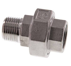 Rp 1/2'' x R 1/2'' F/M Edelstahl Doppelnippel 3-teilig mit konischer Abdichtung 16 bar