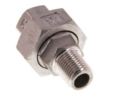 Rp 1/4'' x R 1/4'' F/M Edelstahl Doppelnippel 3-teilig mit konischer Abdichtung 16 bar