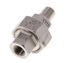 1/8'' NPT x 1/8'' NPT F/M Edelstahl Doppelnippel 3-teilig mit konischer Abdichtung 16 bar