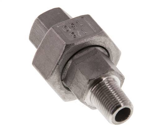 Rp 1/8'' x R 1/8'' F/M Stainless steel Double Nipple 3-pieces with Conically sealing 16 Bar