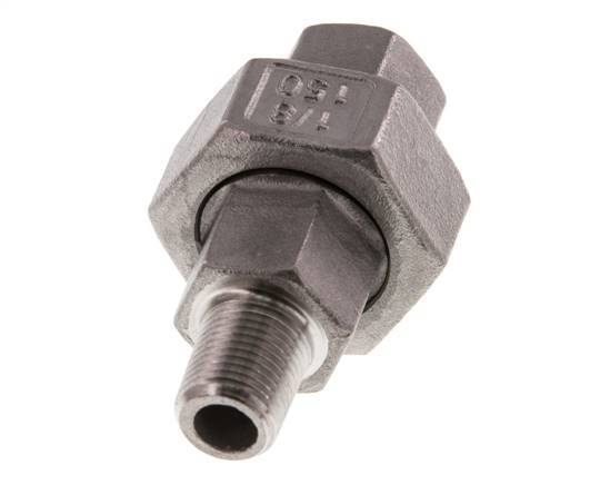Rp 1/8'' x R 1/8'' F/M Stainless steel Double Nipple 3-pieces with Conically sealing 16 Bar