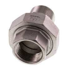 3/4'' NPT x 3/4'' NPT F/M Edelstahl Doppelnippel 3-teilig mit konischer Abdichtung 16 bar