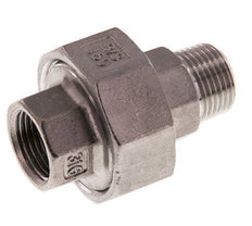 Rp 3/8'' x R 3/8'' F/M Edelstahl Doppelnippel 3-teilig mit konischer Abdichtung 16 bar