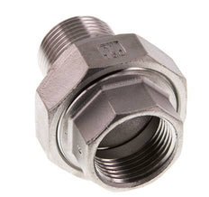 1'' NPT x 1'' NPT F/M Edelstahl Doppelnippel 3-teilig mit konischer Abdichtung 16 bar