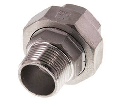 Rp 1'' x R 1'' F/M Edelstahl Doppelnippel 3-teilig mit konischer Abdichtung 16 bar