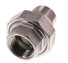 Rp 1'' x R 1'' F/M Edelstahl Doppelnippel 3-teilig mit konischer Abdichtung 16 bar