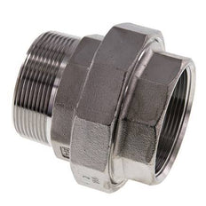 2'' NPT x 2'' NPT F/M Edelstahl Doppelnippel 3-teilig mit konischer Abdichtung 16 bar