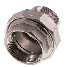 Rp 2'' x R 2'' F/M Edelstahl Doppelnippel 3-teilig mit konischer Abdichtung 16 bar