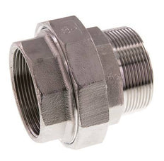Rp 2'' x R 2'' F/M Edelstahl Doppelnippel 3-teilig mit konischer Abdichtung 16 bar