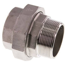 Rp 2'' x R 2'' F/M Edelstahl Doppelnippel 3-teilig mit konischer Abdichtung 16 bar