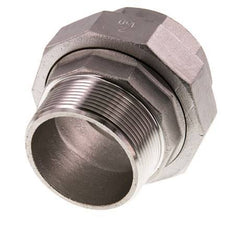 Rp 2'' x R 2'' F/M Edelstahl Doppelnippel 3-teilig mit konischer Abdichtung 16 bar