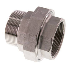 Rp 2'' x R 2'' F/M Edelstahl Doppelnippel 3-teilig mit konischer Abdichtung 16 bar