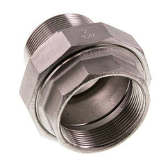 Rp 2'' x R 2'' F/M Edelstahl Doppelnippel 3-teilig mit konischer Abdichtung 16 bar