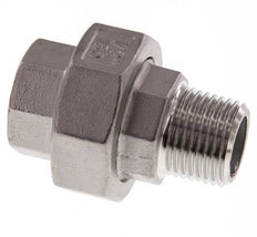 Rp 1/2'' x R 1/2'' F/M Edelstahl Doppelnippel 3-teilig mit Flachdichtung 16 bar