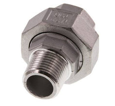 Rp 1/2'' x R 1/2'' F/M Edelstahl Doppelnippel 3-teilig mit Flachdichtung 16 bar