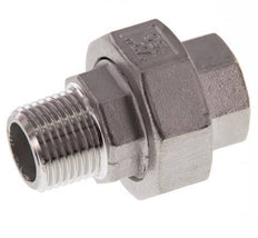 Rp 1/2'' x R 1/2'' F/M Edelstahl Doppelnippel 3-teilig mit Flachdichtung 16 bar