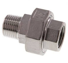 Rp 1/2'' x R 1/2'' F/M Edelstahl Doppelnippel 3-teilig mit Flachdichtung 16 bar