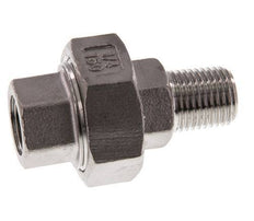 Rp 1/4'' x R 1/4'' F/M Edelstahl Doppelnippel 3-teilig mit Flachdichtung 16 bar