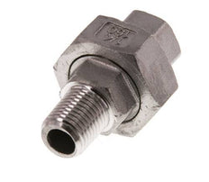 Rp 1/4'' x R 1/4'' F/M Edelstahl Doppelnippel 3-teilig mit Flachdichtung 16 bar