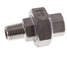 Rp 1/4'' x R 1/4'' F/M Edelstahl Doppelnippel 3-teilig mit Flachdichtung 16 bar