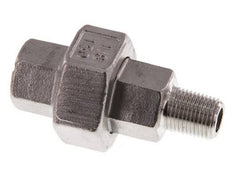 Rp 1/8'' x R 1/8'' F/M Edelstahl Doppelnippel 3-teilig mit Flachdichtung 16 bar