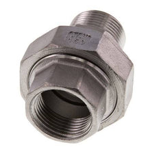 Rp 3/4'' x R 3/4'' F/M Edelstahl Doppelnippel 3-teilig mit Flachdichtung 16 bar