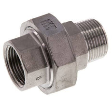 Rp 3/4'' x R 3/4'' F/M Edelstahl Doppelnippel 3-teilig mit Flachdichtung 16 bar