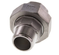 Rp 3/4'' x R 3/4'' F/M Edelstahl Doppelnippel 3-teilig mit Flachdichtung 16 bar
