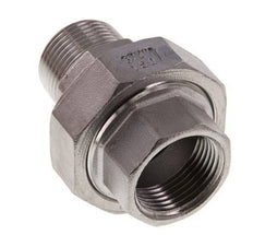 Rp 3/4'' x R 3/4'' F/M Edelstahl Doppelnippel 3-teilig mit Flachdichtung 16 bar