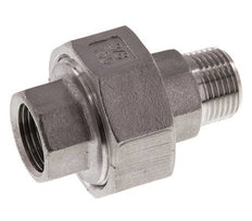 Rp 3/8'' x R 3/8'' F/M Edelstahl Doppelnippel 3-teilig mit Flachdichtung 16 bar