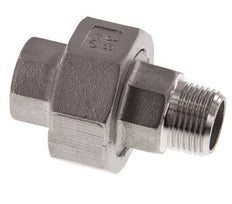 Rp 3/8'' x R 3/8'' F/M Edelstahl Doppelnippel 3-teilig mit Flachdichtung 16 bar