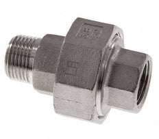 Rp 3/8'' x R 3/8'' F/M Edelstahl Doppelnippel 3-teilig mit Flachdichtung 16 bar